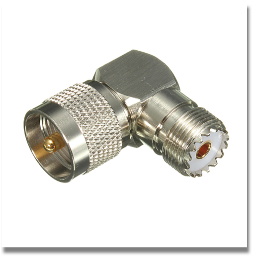 CONNECTOR MP-MJ  L SHAPE


Perfect for 90 degree turns.
Connect UHF male to UHF female.
Great for any project that requires use UHF connectors.
Compatible with all UHF connectors.
This is a commercial series UHF Connector.
One side is UHF Female (outside screw with female pin) and other side is UHF Male (inside screw male pin) at 90 degree angle.
50 Ohm up to 1Ghz
1000 times mating life time.